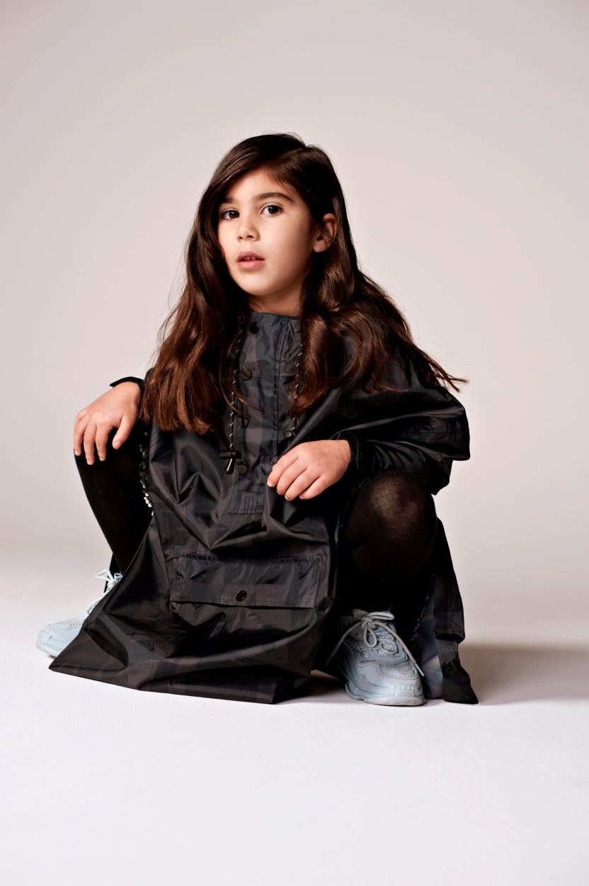 Image of Back to Black - Kids Rain Poncho